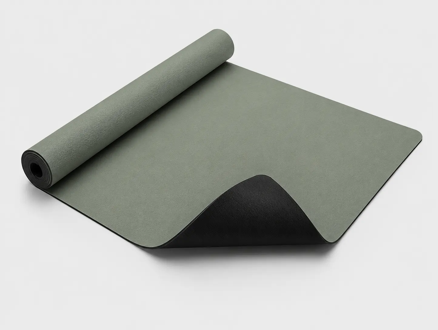 PU and natural rubber yoga mat with smooth PU surface and stable rubber base