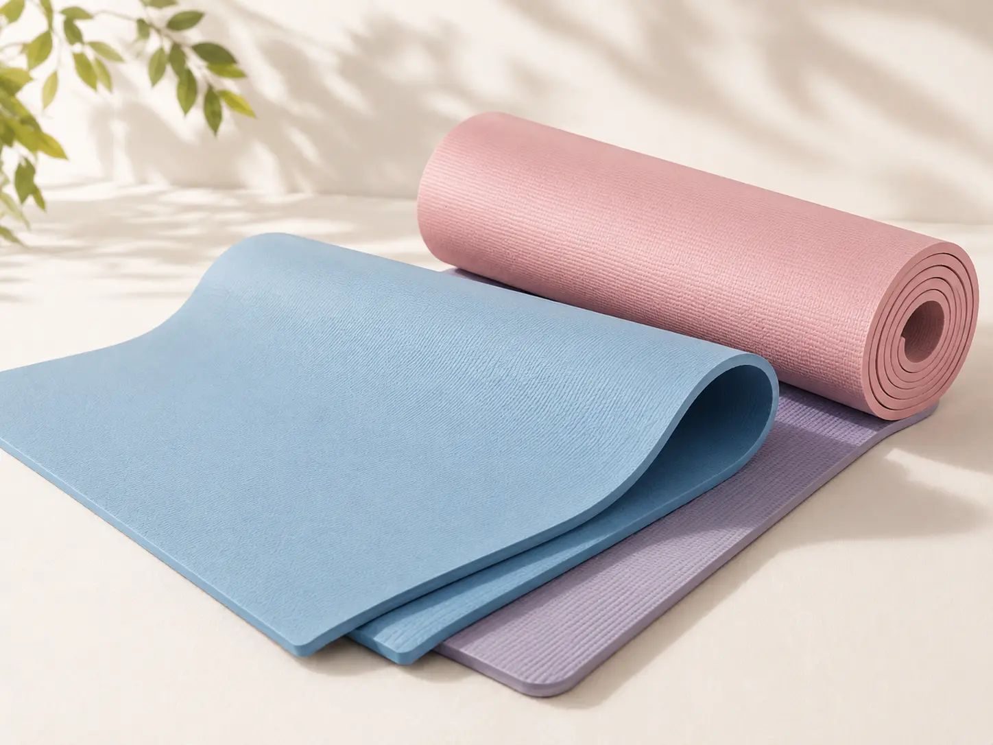 PVC yoga mats in pastel color options with textured surface for cost-effective wholesale yoga mat programs