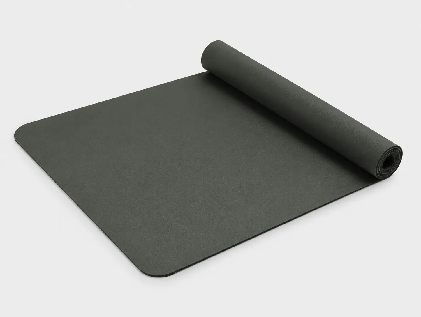 Solid natural rubber yoga mat with durable non-slip surface for studio and professional practice