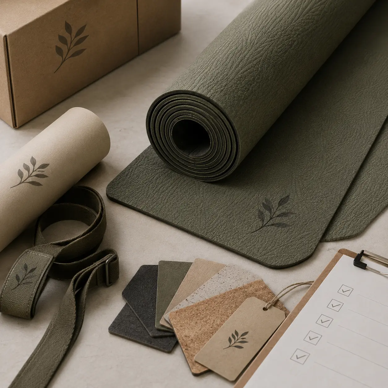 Yoga mat packaging branding materials and quality inspection checklist for defect prevention